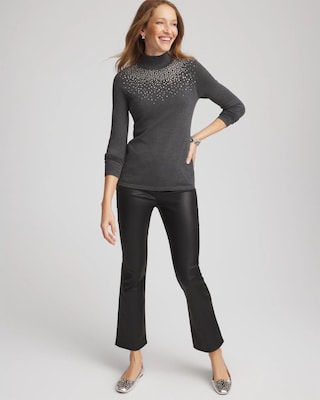 ニット+セーター Crystal Embellished Turtleneck Knit Tops Embellished Turtleneck Sweater | White House Black Market